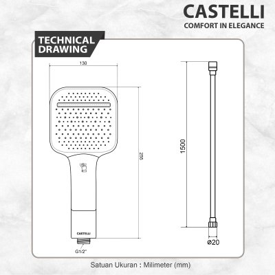 HAND SHOWER SET  Paket Shower Mandi  CASTELLI - 1456064