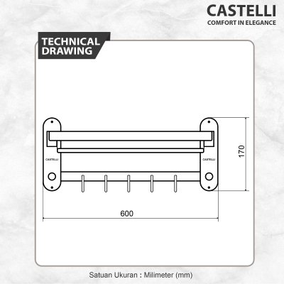 Gantungan Handuk Multifungsi Castelli Rak Handuk Lipat Movable Towel Shelf Black - 1405676