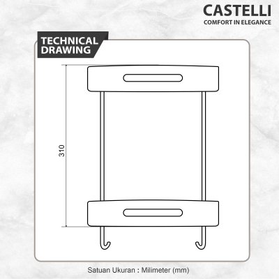Rak Dinding Sudut Serbaguna Castelli Double Basket Elegant Matte Black - 1405615