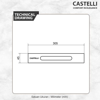 Rak Dinding Serbaguna Castelli Long Basket Elegant Matte Black - 1405616