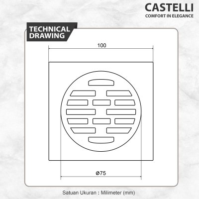 Floor Drain Castelli Saringan Pembuangan Air Kamar Mandi Chrome - 1405130