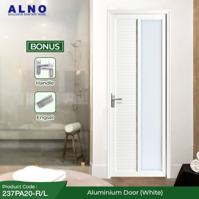 Pintu Kamar Mandi Alno Pintu Toilet Alumunium White - 237PA20