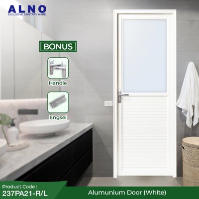 Pintu Kamar Mandi Alno Pintu Toilet Alumunium White - 237PA21