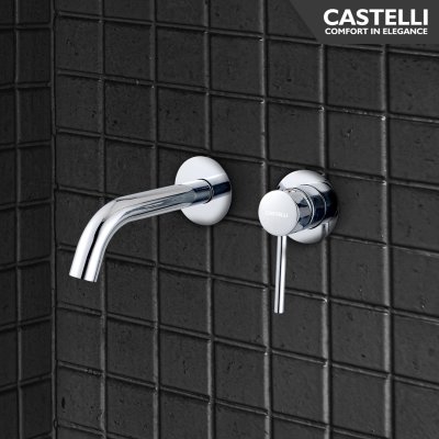 Concealed Basin Mixer Castelli Kran Wastafel Tanam Dinding Panas Dingin - 1186594