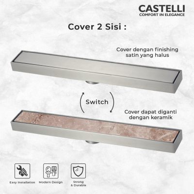 Long Floor Drain Castelli Saringan Pembuangan Air Kamar Mandi - 1515142-SA