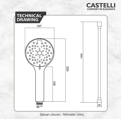 Hand Shower Castelli  1 Set Paket Hand Shower - 1456068-CR