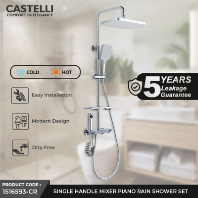 Rain Shower Castelli Single Handle Mixer Piano Rain Shower Set - 1516593-CR