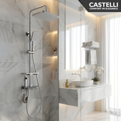Rain Shower Castelli Single Handle Mixer Piano Rain Shower Set - 1516593-CR