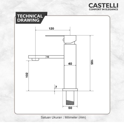 Keran Wastafel Castelli Single Handle Basin Mixer - 1186589