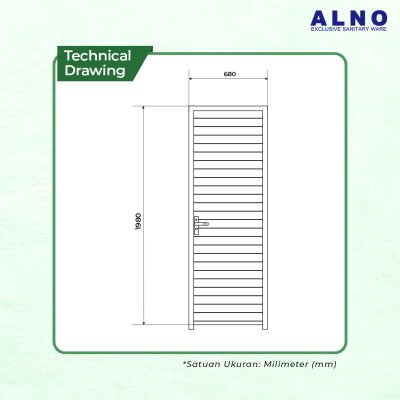 Pintu Kamar Mandi Alno Pintu Toilet Alumunium White - 237PA22