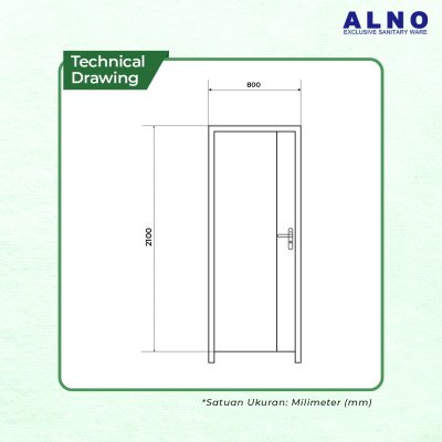 Pintu Kamar Mandi Alno Pintu Toilet UPVC White - 237PU06