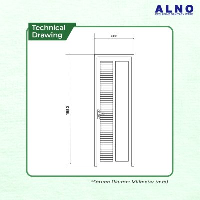 Pintu Kamar Mandi Alno Pintu Toilet Alumunium White - 237PA20