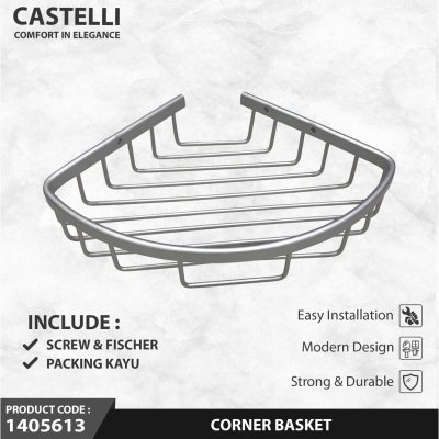 Rak Dinding Sudut Serbaguna Castelli Single Double Corner Basket 1405612 1405613