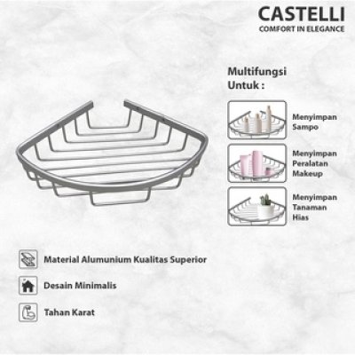 Rak Dinding Sudut Serbaguna Castelli Single Double Corner Basket 1405612 1405613