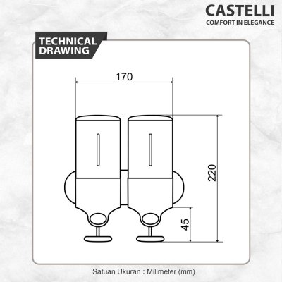 Dispenser Sabun Cair Castelli Tempat Sabun Cair Double Soap Dispenser - 1256707