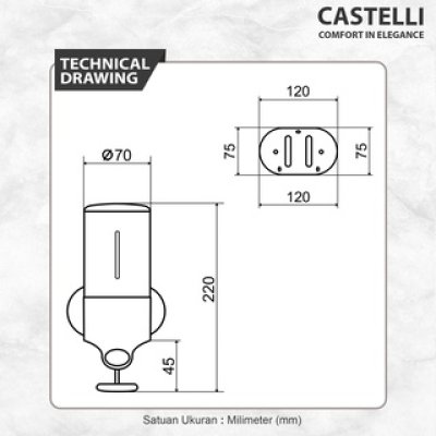 CASTELLI Tempat sabun cair SINGLE SOAP DISPENSER 1256706