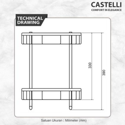 Rak Dinding Sudut Serbaguna Castelli Single Double Corner Basket 1405612 1405613