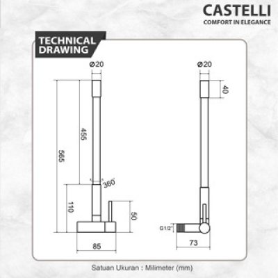 Keran Dapur Castelli Kran Angsa Single Handle Flexible Sink Tap 1185385 1185386