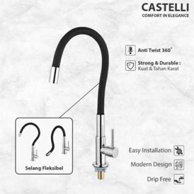 Keran Dapur Castelli Kran Angsa Single Handle Flexible Sink Tap 1185385 1185386