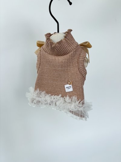 Sleeveless Bow Tutu Top (brown)