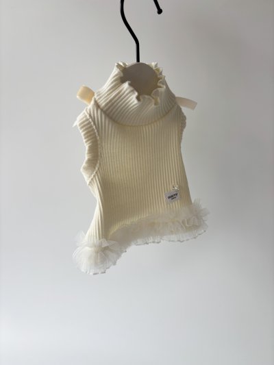 Sleeveless Bow Tutu Top (cream)