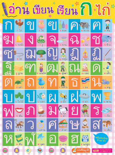 โปสเตอร์พลาสติกพูดได้ อ่าน เขียน เรียน ก ไก่