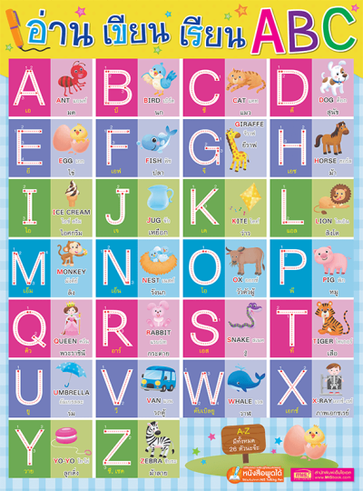 โปสเตอร์พลาสติกพูดได้ อ่าน เขียน เรียน ABC