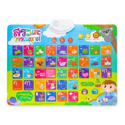 หนังสือ 2 เล่ม พร้อมโปสเตอร์พูดได้ กดแล้วมีเสียง สระและวรรณยุกต์ไทย