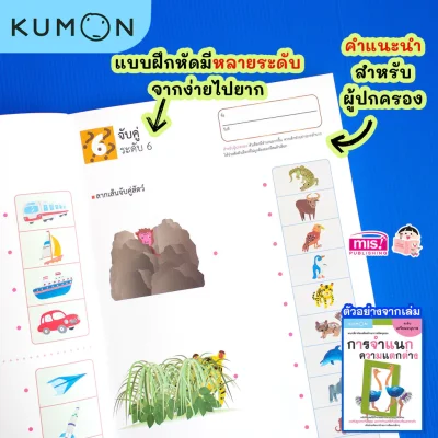 แบบฝึกหัดเสริมทักษะการคิด : การจำแนกความแตกต่าง ระดับเตรียมอนุบาล (KUMON)