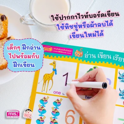 โปสเตอร์แผ่นรองจาน อ่าน เขียน เรียน 123
