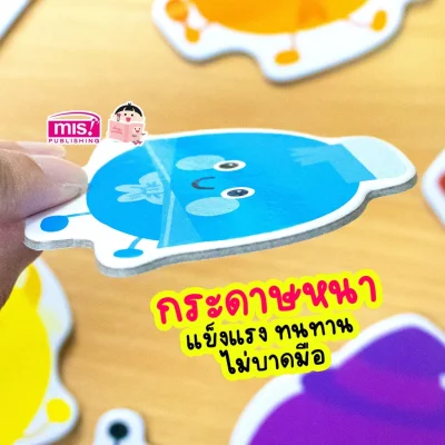 หนังสือเสริมพัฒนาสมองซีกซ้าย-ซีกขวา พร้อมกระดานดึงออก-แปะติด ตีนตุ๊กแก Pull  & Stick : เรียนรู้สี