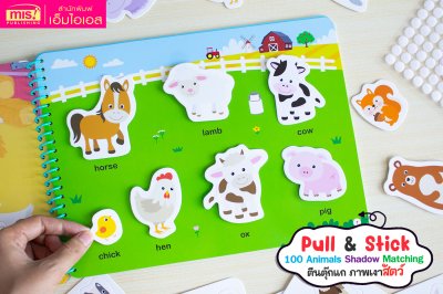 หนังสือ Pull & Stick Shadow Matching ตีนตุ๊กแก ภาพเงา มีให้เลือก 2 ชุด