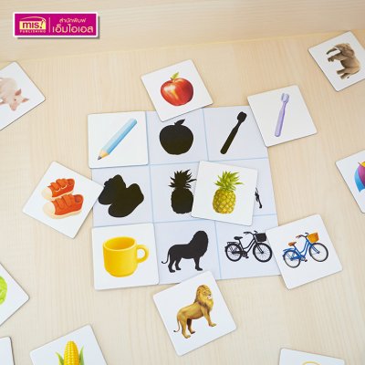 โปสเตอร์พร้อม Picture and Shadow Matching เกมจับคู่ภาพ เรียนรู้คำศัพท์ เสริมพัฒนาการเด็ก