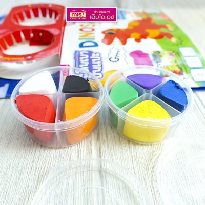 ชุดสมุดภาพพร้อมดินเบาปั้นแปะ Dinosaurs : ภาพไดโนเสาร์และผองเพื่อน 8 ฉาก 11 ตัว พร้อมดินเบา 8 สี