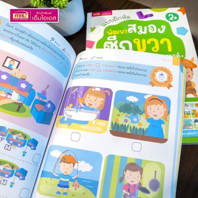 หนังสือแบบฝึกหัดพัฒนาสมองซีกซ้ายและซีกขวา (ซื้อแยกเล่มได้) รวมกว่า 120 แบบฝึกหัด สำหรับเด็กอายุ 2-6 ปี