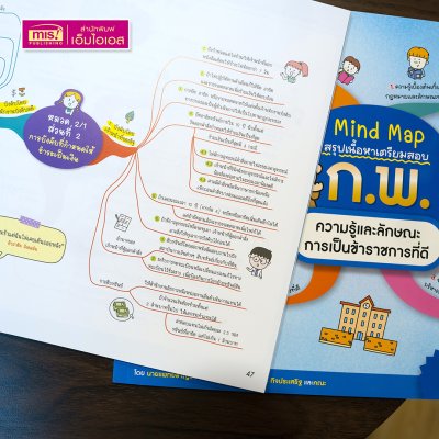 หนังสือ Mind Map สรุปเนื้อหาเตรียมสอบ ก.พ. ความรู้และลักษณะการเป็นข้าราชการที่ดี พร้อมแนวข้อสอบ