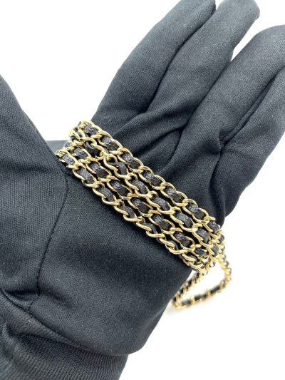 Card Holder With Chain Black Caviar