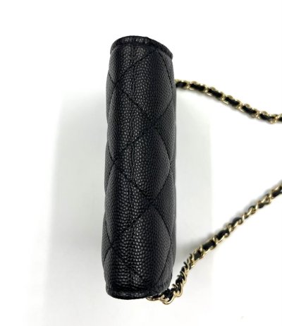 Card Holder With Chain Black Caviar