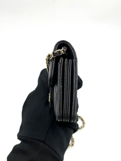 Card Holder With Chain Black Caviar