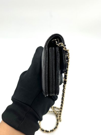 Card Holder With Chain Black Caviar