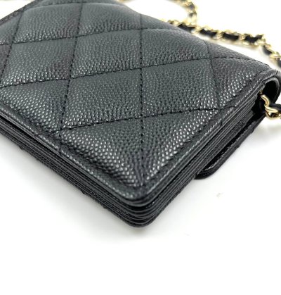 Card Holder With Chain Black Caviar