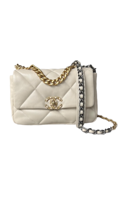 Chanel 19 Flap Bag Beige Lambskin
