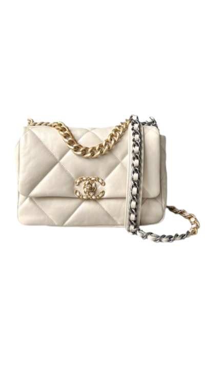 Chanel 19 Flap Bag Beige Lambskin