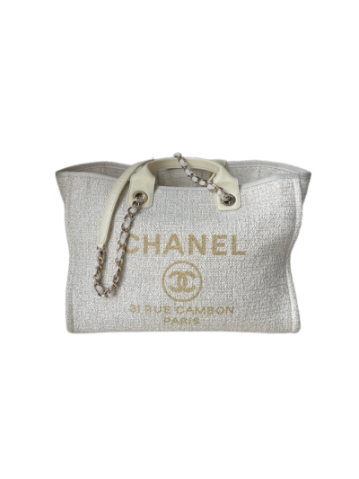 Medium Deauville Tote White