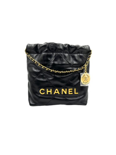 CHANEL 22 MINI BLACK GHW