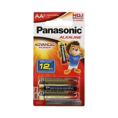 ถ่านอัลคาไลน์ AA Panasonic รุ่น LR6T/2B (แพ็ค 2 ก้อน)