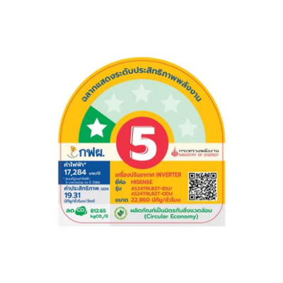 HISENSE เครื่องปรับอากาศติดผนัง รุ่น AS24TRLB2T ขนาด 22,860 BTU