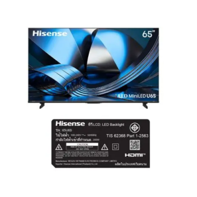 Hisense U6S Mini LED 4K Smart TV รุ่น 65U6S ขนาด 65 นิ้ว