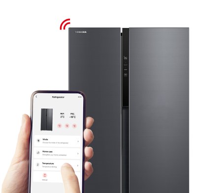 โตชิบา 20.6 คิว ตู้เย็น ไซด์ บาย ไซด์ รุ่น GR-RS780WI-PMT(06)