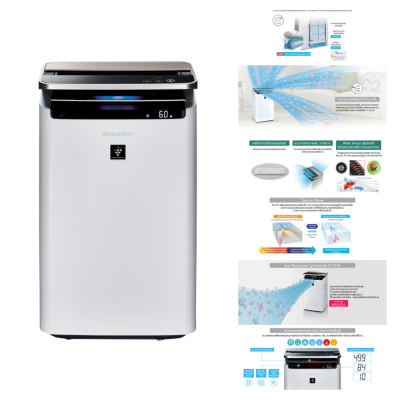 SHARP เครื่องฟอกอากาศ รุ่น KI-J101B-W ขนาด 76 ตร.ม